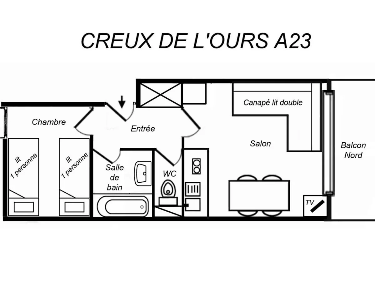 Appartement Méribel, 2 pièces, 4 personnes - FR-1-182-80 0*,